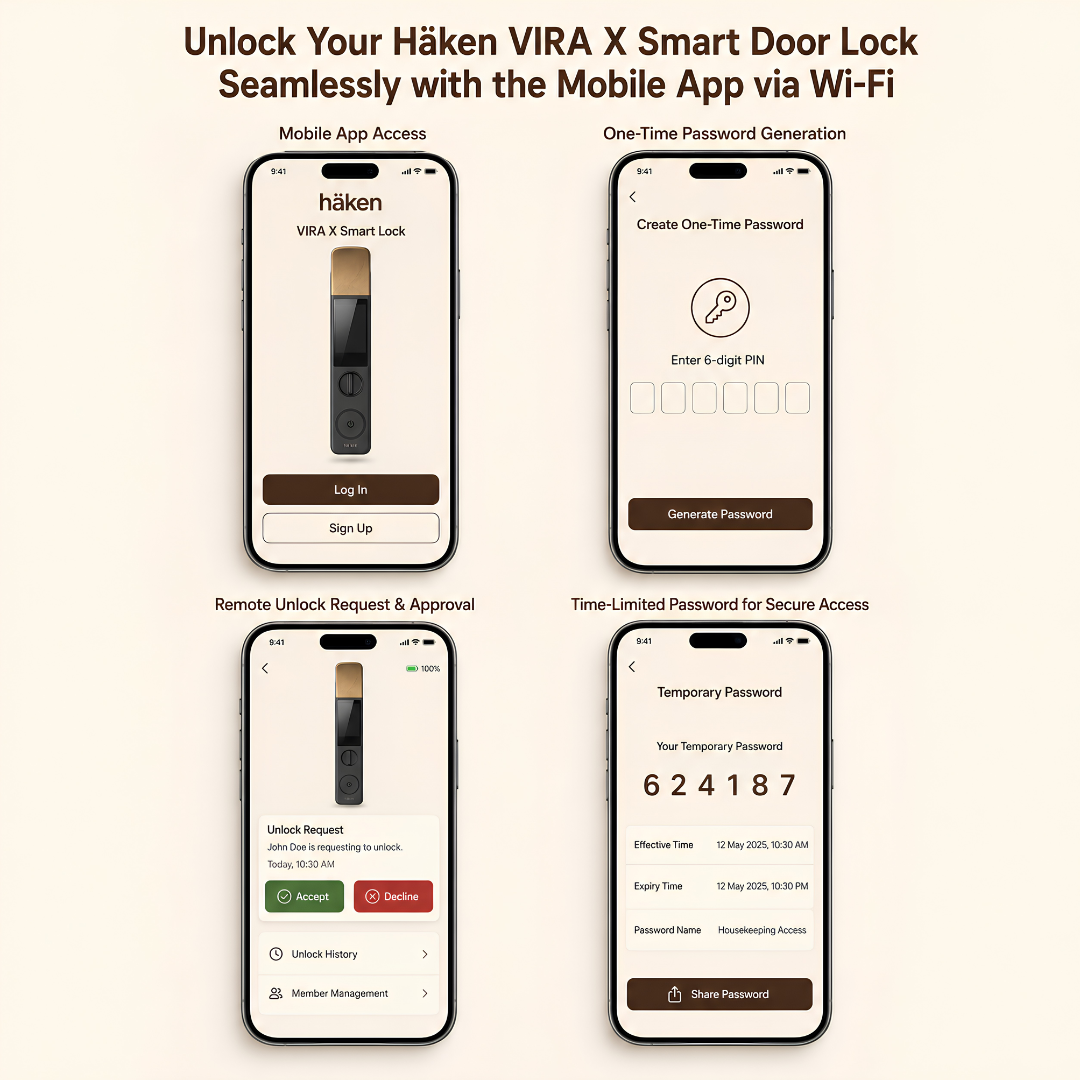 Push Pull Lock 6 Way (HDL-Vira X Facial) Matt Gold