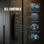 Digital Furniture Smart Lock (Emperor) Vertical Black