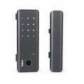 HDLE-RG51 Digital Glass Door Lock | 5-Way Access – Fingerprint, PIN Password, RFID Card, Mobile App (WiFi) & Mechanical Key | Smart Touch Keypad | Sliding Glass Door Compatible | Dark Grey